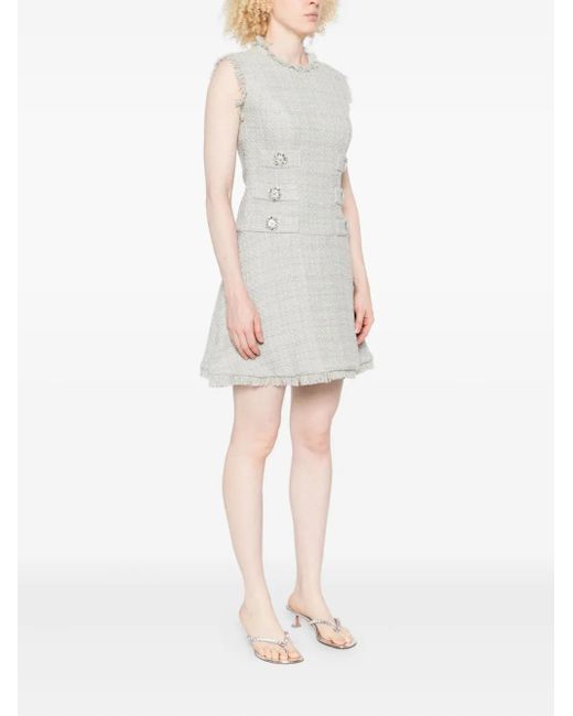 Costarellos White Tweed Mini Dress