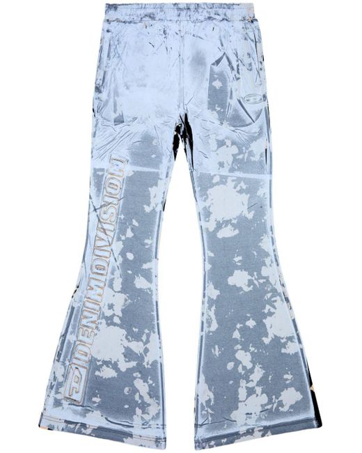 DIESEL Blue P-belb Flared Cotton Track Pants for men