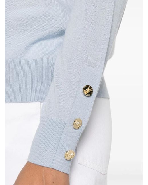 MICHAEL Michael Kors Blue Fein Gestrickter Pullover Aus Merinowolle