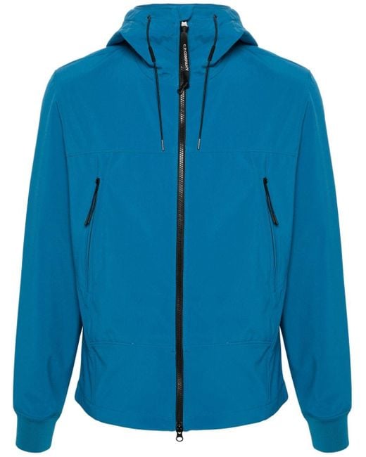 C P Company Blue Goggles-detail Shell Jacket for men