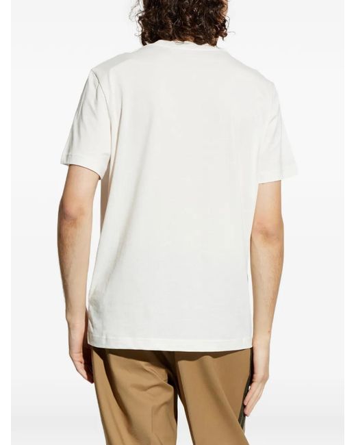Moncler White Logo-Patch Short-Sleeve T-Shirt for men