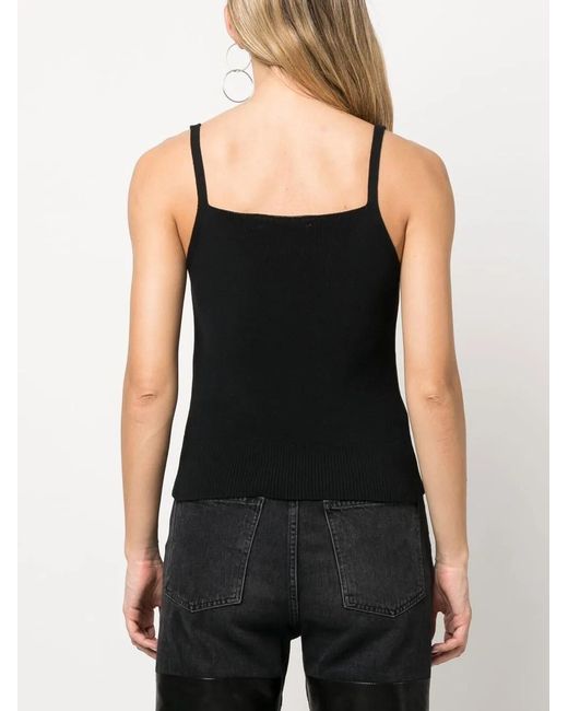 Our Legacy Black Ribbed-Knit Singlet Top