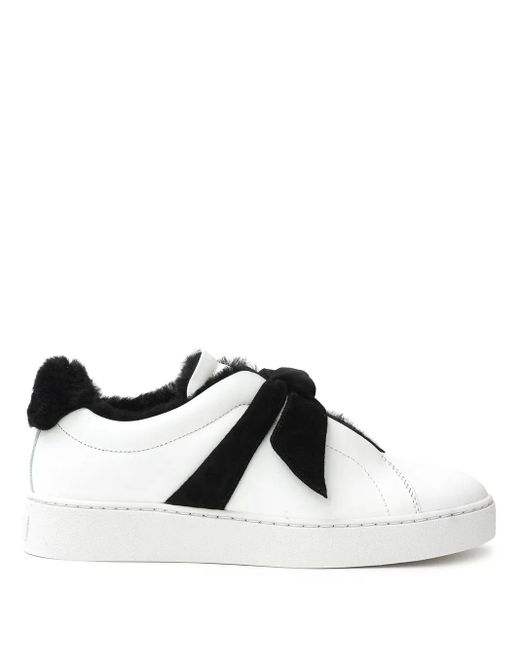 Alexandre Birman White Shearling-Trimmed Sneakers