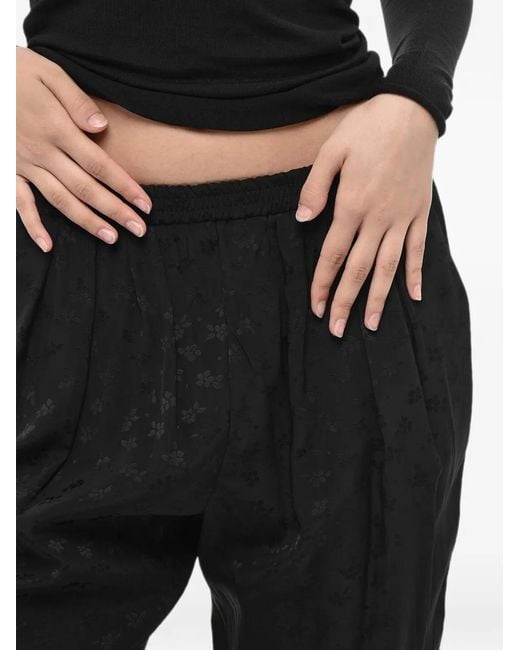 Stella McCartney Black Christine Floral-Jacquard Trousers