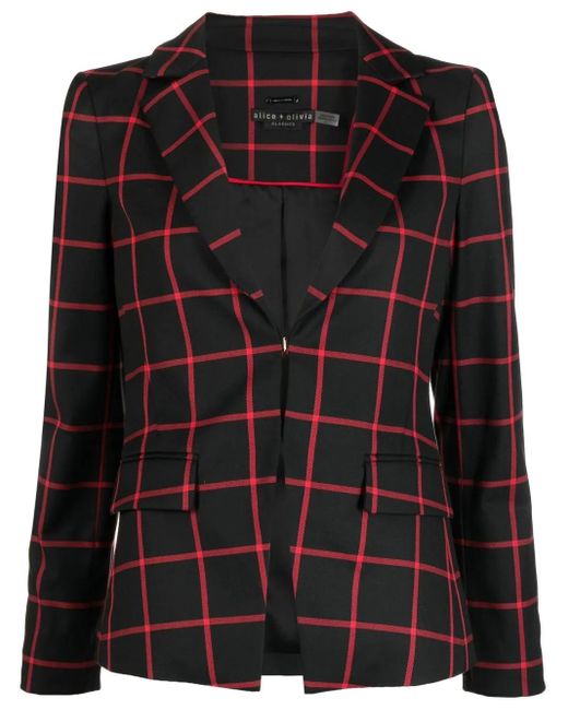 Alice + Olivia Black Mya Notch Collar Twill Blazer