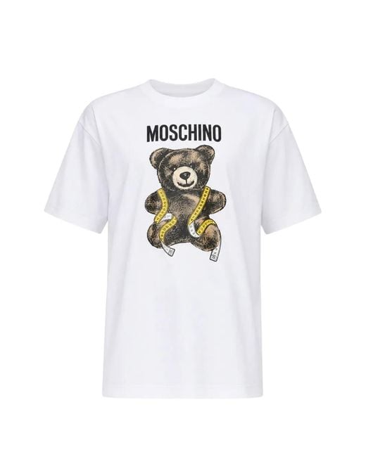 Moschino White Teddy Bear-Print T-Shirt for men