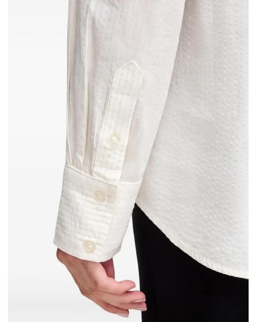 Benetton White Textured Button Shirt