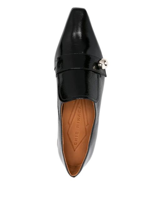 Chie Mihara Black Gadia Patent Leather Loafers