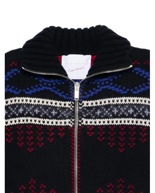 Giada Benincasa Blue Zip-Up Cardigan