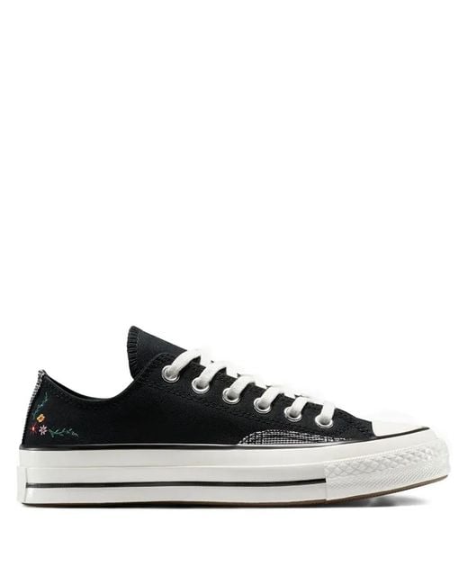 Converse Black Chuck 70 Floral Embroidered Sneakers