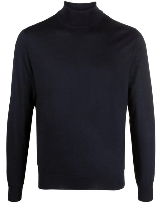 Corneliani Blue Roll-Neck Knit Jumper for men
