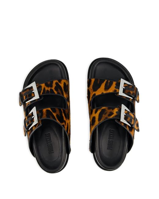 Paris Texas レオパード フラットサンダル Brown