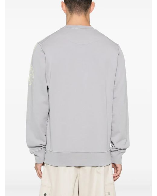 Stone Island Gray Stripes Five-Print Sweatshirt for men