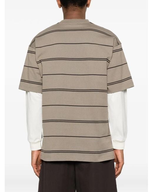 Comme des Garçons Natural Stripe-Pattern Layered T-Shirt for men