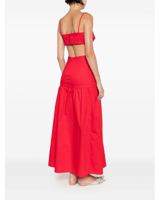 Adriana Degreas Red Cut-out Beach Dress