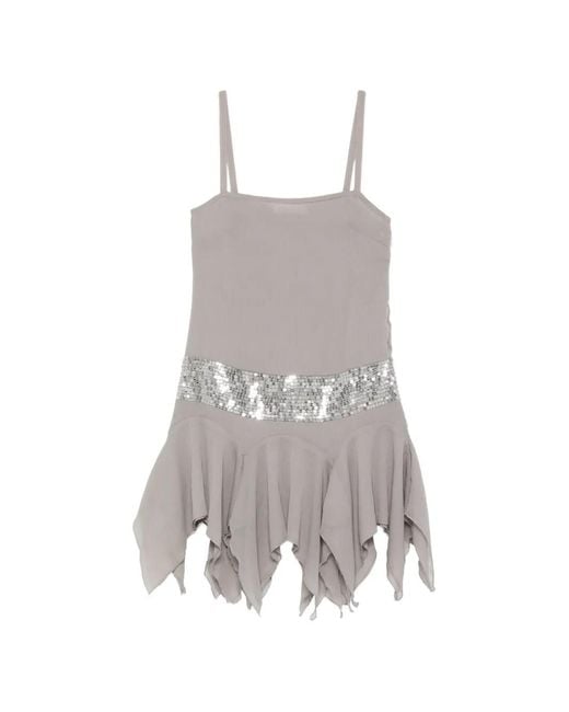 GIMAGUAS White Leila Sequin-Embellishment Mini Dress
