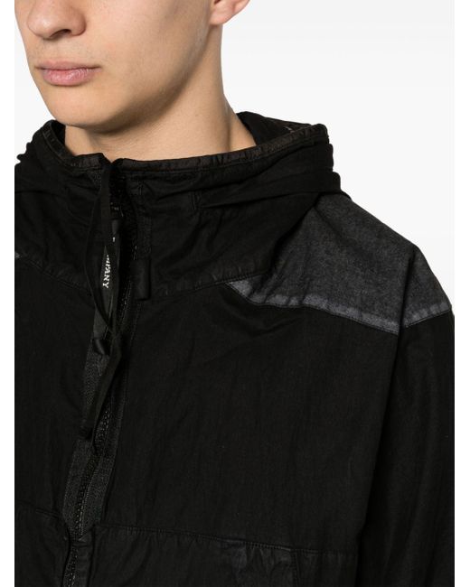 C P Company Black 50 Fili Gum Googles-detailed Hooded Jacket for men