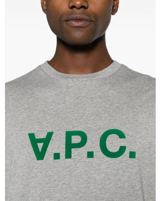 Camiseta River con logo afelpado A.P.C. de hombre de color Gray