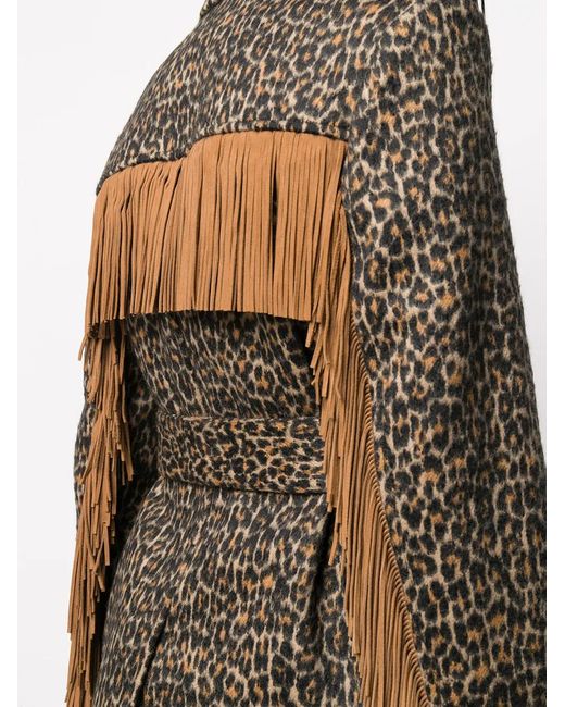 Saint Laurent Multicolor Leopard Print Tasselled Jacket