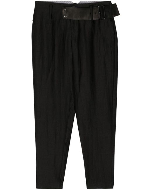 Pantalon fuselé à taille ceinturée Yohji Yamamoto en coloris Black