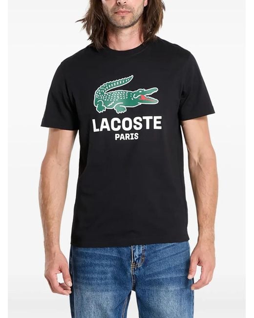 Camiseta De Algodón Lacoste de hombre de color Black