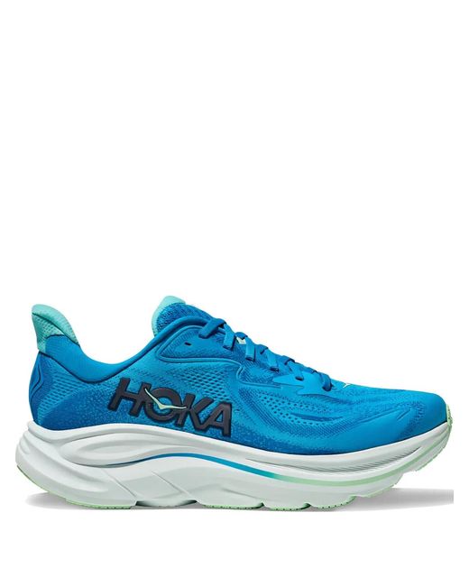 Hoka One One Blue Clifton 10 Lace-Up Sneakers for men