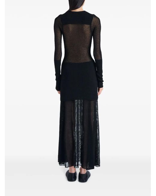 Proenza Schouler Black Anita Fine-Knit Maxi Dress