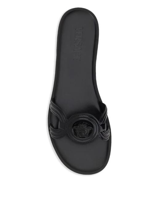 Versace Black Medusa '95 Flat Sandals