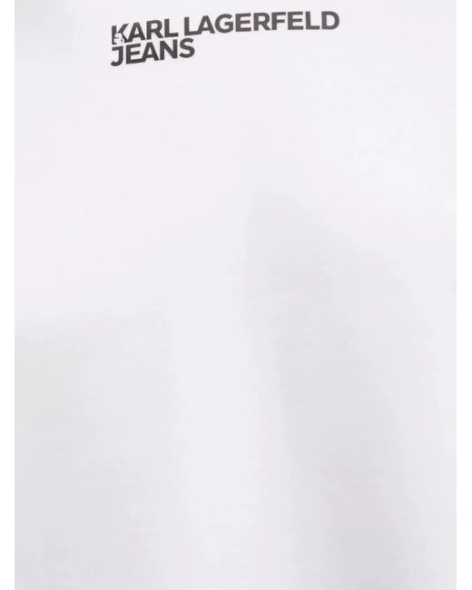 Karl Lagerfeld White Logo-Detail Colour-Block Hoodie