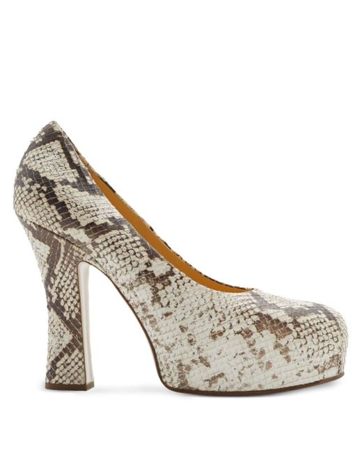 Burberry Metallic Neutral Arch 130 Leather Pumps