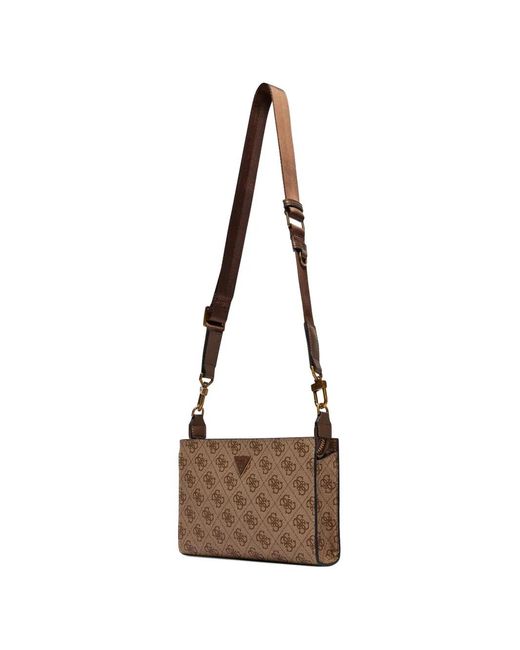 Guess Brown Milano Logo-Print Shoulder Bag for men