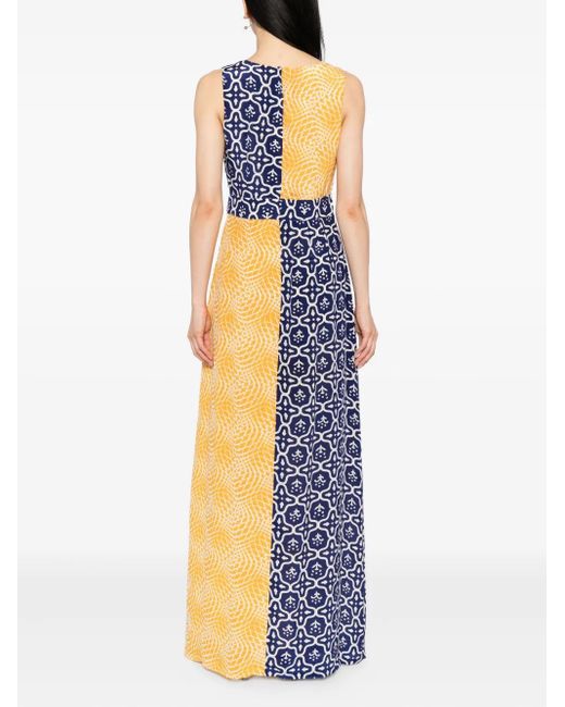 BLAKLACE Blue Geometric-Print Dress
