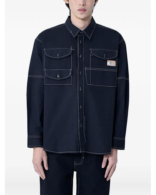 STORY mfg. Blue Chemise À Patch Logo for men