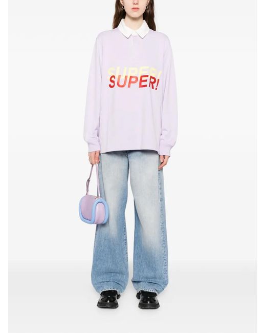 JW Anderson Super Speed Polo Top in White | Lyst