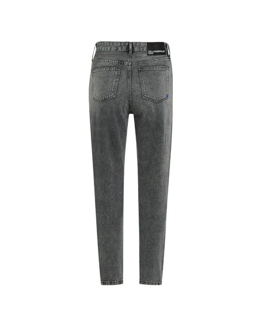 Karl Lagerfeld Gray Logo-Patch Jeans