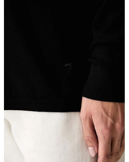 Trussardi Black High-Neck Embroidered-Logo Sweater