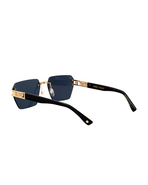 DSquared² Blue Logo-Detail Geometric Sunglasses for men