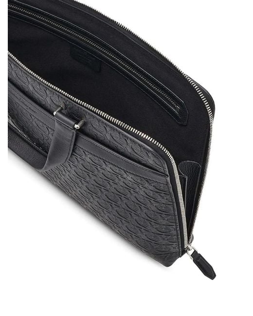 Ferragamo Black Leahter Briefcase for men