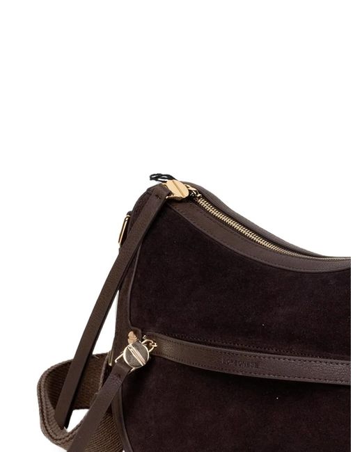 Borbonese Brown Suede Leather Shoulder Bag