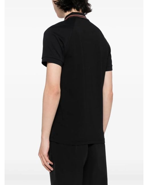 Boss Black Logo-Print Striped-Trim Polo Shirt for men