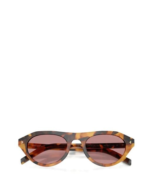 Prada Pink Geometric-Frame Tortoise-Shell Sunglasses