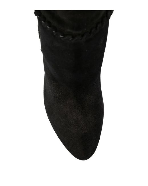 Saint Laurent Black Mica Knee-High Boots