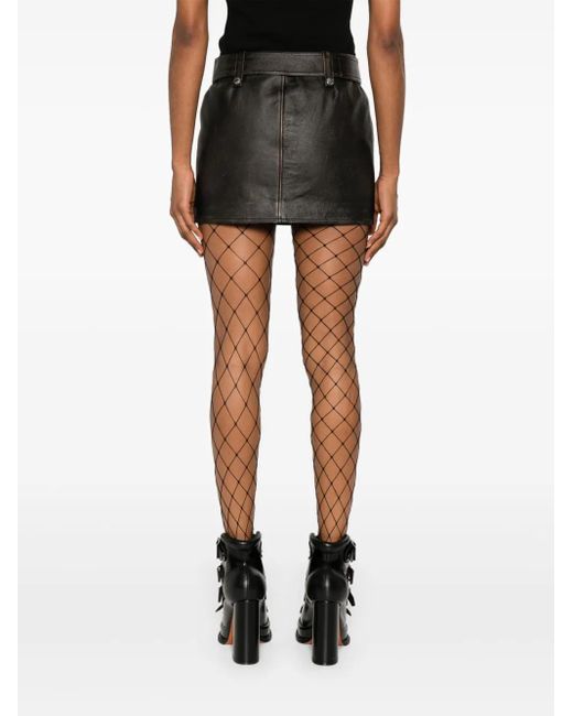 McQueen Black Leather Mini Skirt