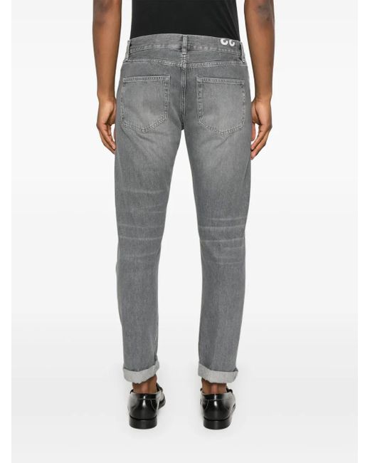 Dondup Gray Logo-Print Jeans for men