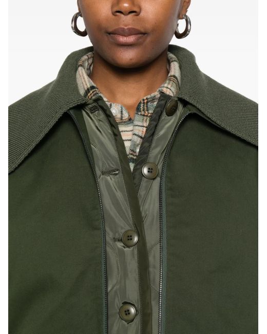 Chaqueta bómber con cuello de pico Sea de color Green