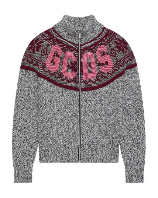 Pull Zippé À Logo Gcds pour homme en coloris Gray
