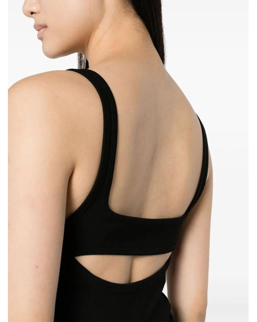 Helmut Lang Black Cut-Out Sweetheart-Neck Maxi Dress