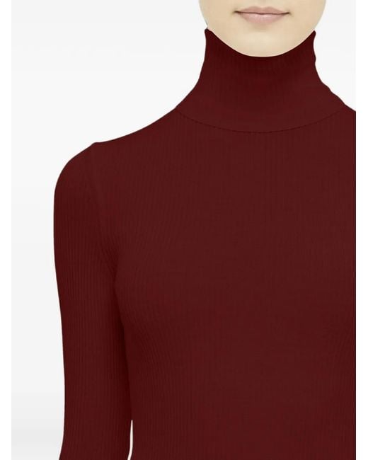 Wolford Red Merino Wool Long-Sleeve Top