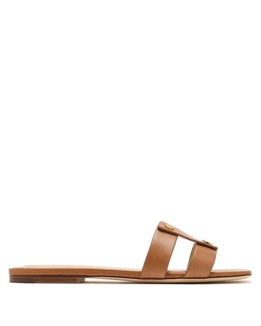 Veronica Beard Brown Via Slide Sandals