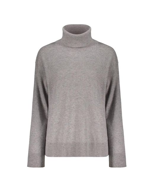 Moorer Gray Ribbed-Knit Roll-Neck Sweater